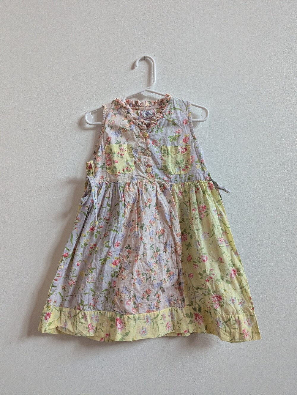 Vtg 90s Cornelloki Dress 2T Girls Pastel Floral Sleeveless
